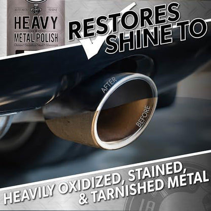 Chemical Guys Heavy Metal Polish Restorer and Protectant - Cleans, Restores & Protects, Aluminum, Stainless Steel, Chrome Polish & More, Safe for Cars, Trucks, Motorcycles, RVs, and Boats - 16 oz - style: Heavy Metal Polish