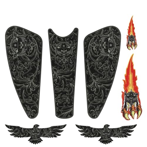 Motorcycle Tank Pad Gas Tank Protector, Motorcycle Tank Sticker Protector Decal Gas Oil Fuel Tank Pad Protector for Harley for Sportster XL 883 1200 for Softail Dyna Bobber - color: Gas Tank Pad Kit