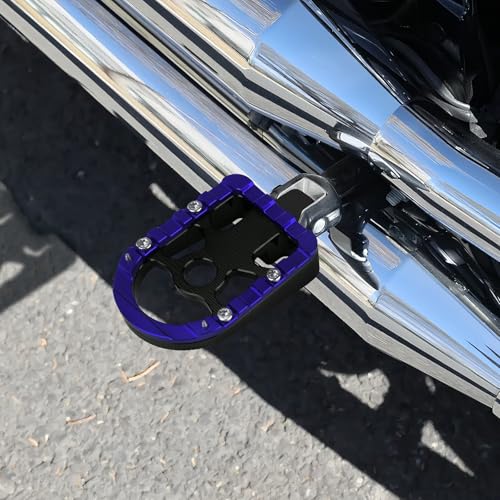 Foot Pegs Passenger Footpegs Foot Rest Pedal Fit for Harley Softail 2018-Later LiveWire 2020-Later Fat Boy Street Bob Low Rider Breakout (Blue) - color: Blue