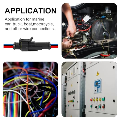 10PCS 3 Pin Electrical Wire Connectors Male and Female Plug Socket Quick Disconnect Waterproof Play Terminals for Automotive Cars Trucks Motorcycles Marine Boats (3P) - color: 3P