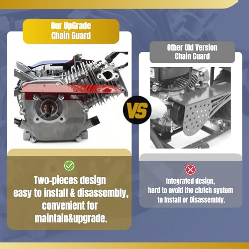 Upgraded Aluminum Mini Bike Clutch Cover Chain Guard Easy Disassembly&Lightweight for Predator 212cc 196cc Clone Engines for Coleman CT200U CT200U-EX CT100 BT200X (Bright Red) - size: Standard, style: Bright Red