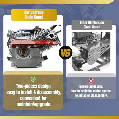 Upgraded Aluminum Mini Bike Clutch Cover Chain Guard Easy Disassembly&Lightweight for Predator 212cc 196cc Clone Engines for Coleman CT200U CT200U-EX CT100 BT200X (Bright Red) - size: Standard, style: Bright Red