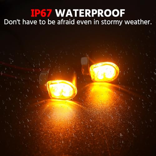 mini led turn signals motorcycle blinkers dirt bike Rear front turn signals universal bullet signal lights suitable for honda harley suziki motorcycles (TURN02) - color: 2 led chips