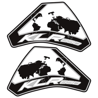 KLR650 Tank PAD Front Side Tank Pad Fuel Stickers Compatible with Klr650 2022-2025 3D Gel Tank Fuel Gip Decal KLR650 Sticker Pad (White) - color: 144 White
