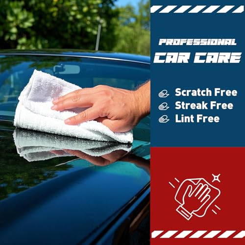 TEAWOO White Microfiber Towels- 50 Pack, Microfiber Cleaning Cloths Bulk, Microfiber Towels for Cars, Cleaning Rags (12x12 inches) - color: White, size: 50 Pack