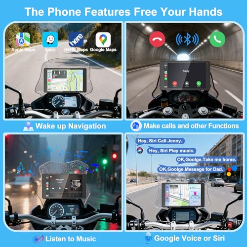 2026 YZW 6.5 Inch for BMW Waterproof Motorcycle CarPlay with GPS Navigation, Wireless Bluetooth, HD Touch Screen, Lossless Installation/TPMS/Plug&Play, Light Sensor - size: BM 6.5"+HD Screen+Lossless Installation