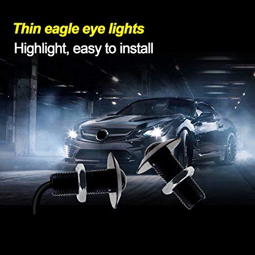 Eagle Eye LED Lights, 10-pack DIY 12V Ultra thin 23mm Eagle Eye Bulb Fog Tail DRL Daytime Running Lights Red Kit for Car Motorcycle (Red, Black) - color: Red light -B
