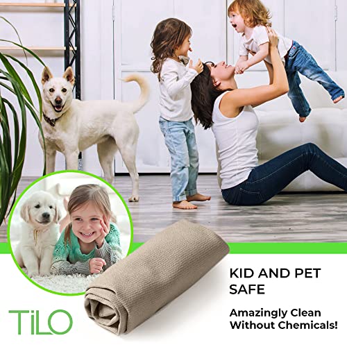 TiLO Microfiber Cleaning Cloth – 19 x 13-inch Microfiber Cleaning Cloths – Ultra-Absorbent and Reusable – Soft Polishing Cloth for Dust, Grease, Dirt – Non-Abrasive – Beige - color: Beige