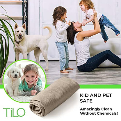 TiLO Microfiber Cleaning Cloth – 19 x 13-inch Microfiber Cleaning Cloths – Ultra-Absorbent and Reusable – Soft Polishing Cloth for Dust, Grease, Dirt – Non-Abrasive – Beige - color: Beige