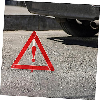 2pcs Reflective Car Warning Triangle Kit Durable Auto Safety Tripod for Roadside Emergencies Compact Design for Easy Storage for Vehicles and Work Trucks