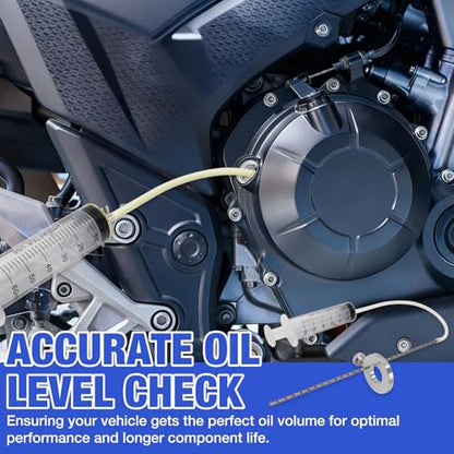 Motorcycle Fork Oil Level Tool Professional Suspension Oil Level Adjuster 60ml Syringe with Adjustable Ring & 300mm Scale Pipe for Motorcycle Maintenance