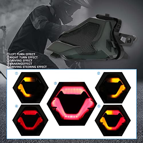 JMTBNO Motorcycle Brake Light Tail Lamp with LED Turn Signals Compatible with Yamaha YZF R3 R25 Y15ZR MT07 FZ07 LC150 - color: Black