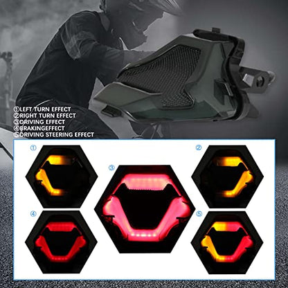 JMTBNO Motorcycle Brake Light Tail Lamp with LED Turn Signals Compatible with Yamaha YZF R3 R25 Y15ZR MT07 FZ07 LC150 - color: Black