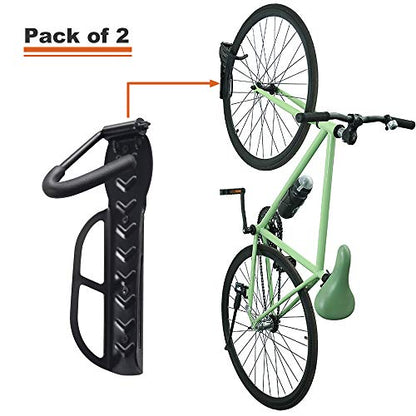 Wallmaster Bike Storage Rack for Garage, Wall Mount Bicycles Hanger, 2-Pack Bike Storage System Vertical Bike Hooks - size: 2Pack