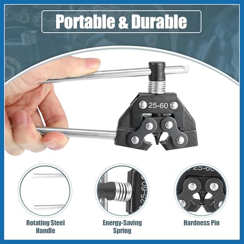 Roller Chain Tools Kit 25-60 Chain Detacher Breaker Cutter Tool Roller Chain Puller Holder Connecting for Bicycle Go Kart Chains Replacement Carbon Steel Black Item Replacement
