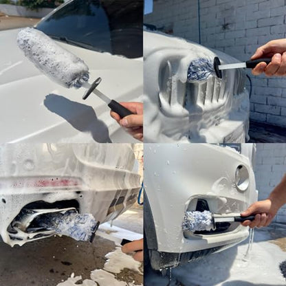 IPELY Metal Free Microfiber Wheel Brush,Wheel Cleaner Brush for Wheel and Rim Detailing, No Scratching