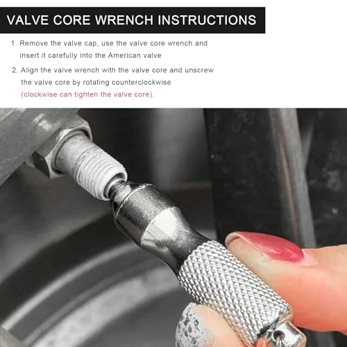 2 PCS Tire Valve Core Removal Tool, Rust Proof Stainless Steel Valve Core Puller Tire Stem Remover, Portable Valves Stem Repair Install Accessory for Car Truck Motorcycle