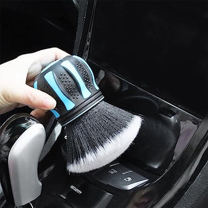AUCELI Car Detailing Brush, Ultra Soft Auto Interior Dusting Brush with Storage Rack, Car XL Synthetic Brush Cleaning Tool, Universal Covers Large Area Inside or Outside Vehicles (Blue/Style B) - color: Blue