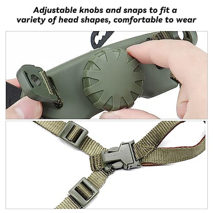 Tactical Helmet Chin Strap Adjustable Dial 4 Points Suspension System with Bolts and Screws for Tactical Fast MICH Bump Helmet Accessory - color: Style 2-Green