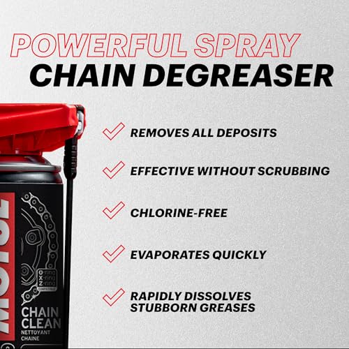 Motul Motorcycle Chain Care Bundle – C1 Chain Cleaner (2-Pack) + C2 Chain Lube Kit w/Brush & Gloves – Complete Road Motorcycle Maintenance Kit