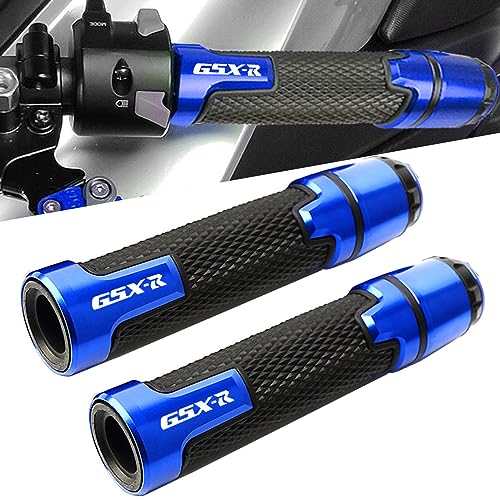 2pcs 22mm 7/8" Motocycle Handlebar Grip Ends Set, Fit with S.uzuki GSXR GSX-R GSXS 600 750 1000 (Blue) - color: Handlebar - Blue