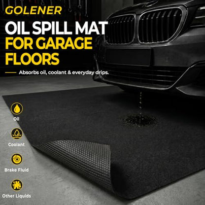 2-Pack Golener Oil Spill Mat - Garage Floor Mat, Absorbent Oil Pad, Premium Maintenance Mat, Waterproof, Contain Liquid, Protect Garage Surface from Spill & Stain, Reusable, Washable, Durable, 29”x36” - size: 2-Pack 2'5" x 3' (Rectangular)