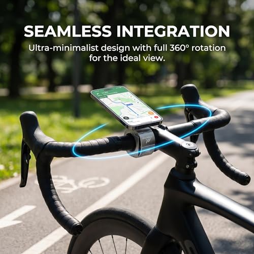 2 Pack Universal Aluminum Bike Phone Mount Anti-Shake Motorcycle Cell Holder for Phones CNC Metal Handlebar Bracket for Road & Mountain Bikes-Silver - color: Silver