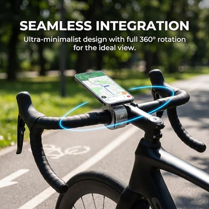 2 Pack Universal Aluminum Bike Phone Mount Anti-Shake Motorcycle Cell Holder for Phones CNC Metal Handlebar Bracket for Road & Mountain Bikes-Silver - color: Silver