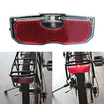 Bike Tail Light, Bicycle Rear Reflector Tail Light for Luggage Rack Aluminum Alloy Reflective Taillight, 80mm Screw Mounted/Easy Release (Battery NOT Included)