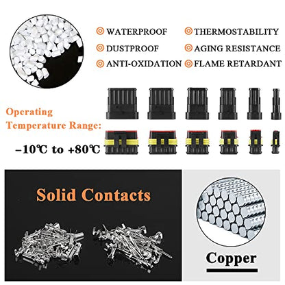 MUYI 763Pcs 40 Sets Waterproof Automotive Electrical Wire Connectors Plug Kit 1/2/3/4/5/6 Pin Waterproof Connectors - style: 1-6pin connector(763 pcs)