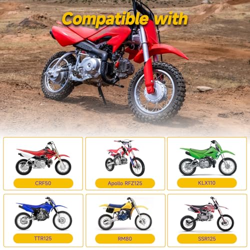 HIAORS 7/8" Handlebar Handle Grips Compatible with 50cc 70cc 125cc 150cc CRF50 XR50 CRF70 CRF125 TTR90 TTR110 TTR125 PW80 KLX250 SSR125 TaoTao Apollo Pit Dirt Bikes Motocross Motorcycles Parts Black - color: black