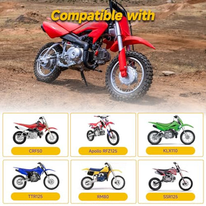 HIAORS 7/8" Handlebar Handle Grips Compatible with 50cc 70cc 125cc 150cc CRF50 XR50 CRF70 CRF125 TTR90 TTR110 TTR125 PW80 KLX250 SSR125 TaoTao Apollo Pit Dirt Bikes Motocross Motorcycles Parts Black - color: black