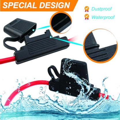 Generic Gaoekoius 18 AWG Waterproof Inline Blade Fuse Holder kits-6pcs 18 Gauge Fuse Holder with 6PCS 3AMP Standard Blade fuses / 12pcs Heat Shrink Butt connectors(6 Sets)