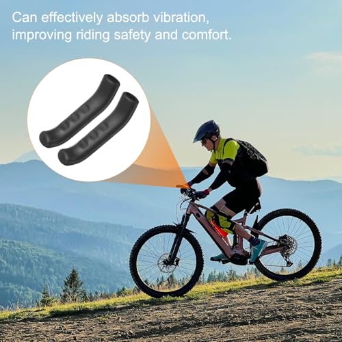HARFINGTON 1 Pair Bike Brake Lever Cover Silicone Anti-Slip Black | Brake Lever Grip Protector Handle Protection Covers Sleeve for Mountain Road Bike Cycling - color: Black