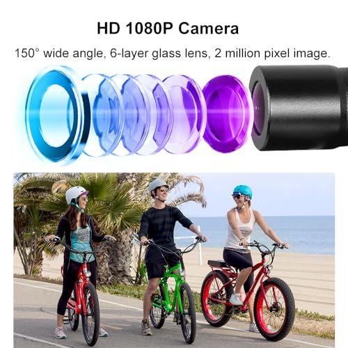 VSYSTO WiFi Helmet Camera with Remote Control for Bicycle Motorcycle, HD 1080P Waterproof 150° Wide Angle Lens Starlight Night Vision Bike Dash Camera Action Camera, G-sensor(Single Camea and Bracket) - style: Single Camea and Bracket