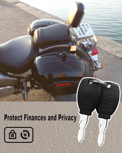 OCHIKI Hard Saddlebag Locks Kit Fit for Harley Honda Yamaha Kawasaki Suzuki Universal RS Motorcycle Saddle Bags, with 2 Keys, Black