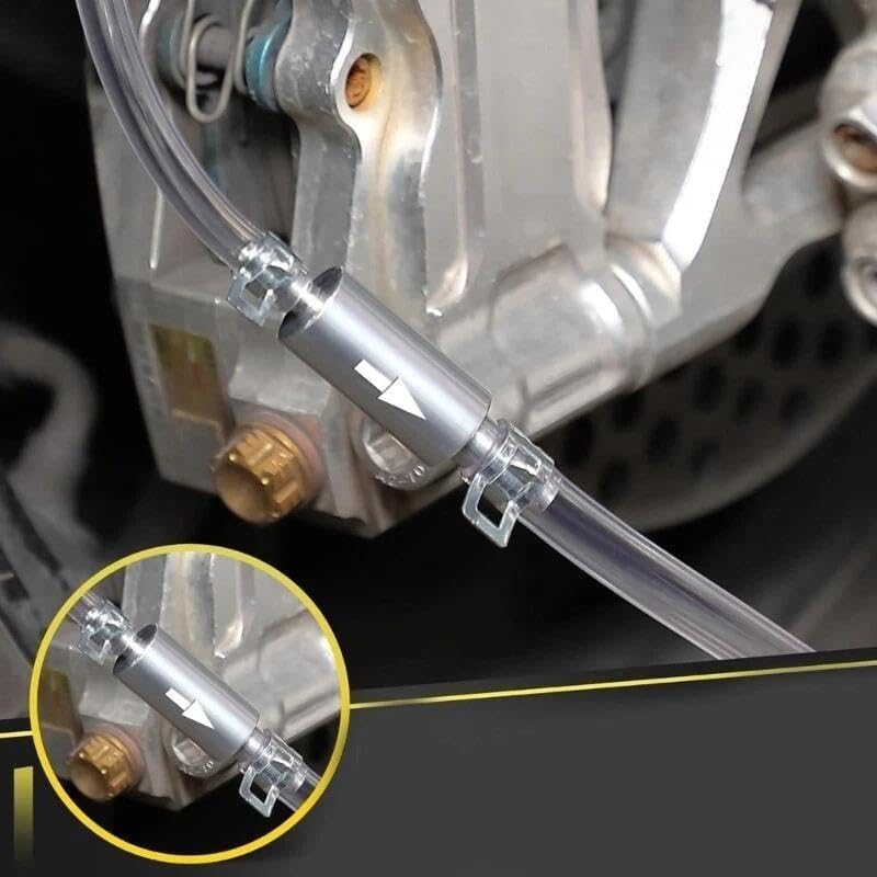 2 PCS Brake Bleeder Hose,Motorcycle Brake Bleeder Kit, One Way Check Valve Tube Bleeding Tool Kit for Hydraulic System Bleeding for Car Motorcyle Clutch,Soft Tube with Metal Clips