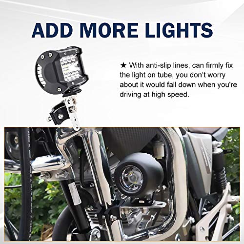 Motorcycle 1.2 Inch Mount Brackets Bicycle Car Bull Bar Holder Clamp Samman Off Road Tube Clamps Mounting Brackets for LED Light bar Work Lights Lamps 2PCS - size: 0.7'' to 1.2''