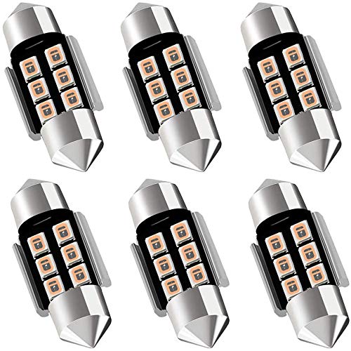 AUXLIGHT DE3175 DE3021 DE3022 3175 31MM 1.22”Festoon Canbus Error Free LED Interior Light Bulbs Purple, Super Bright 6SMD Chips for Dome Map Door Courtesy License Plate Lights (Pack of 6) - color: Purple, size: 31MM
