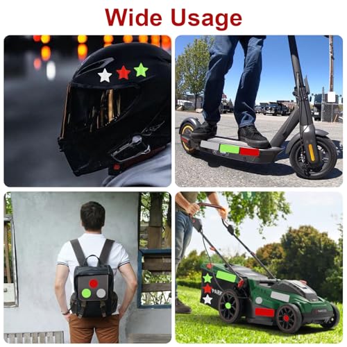 90 Pcs Safety Reflective Stickers, Warning Reflective Stickers, Waterproof Reflective Tape Stickers Night Visibility Adhesive Car Reflector Sticker for Motorcycle Bicycle Vehicle (3 colors,3 shapes)