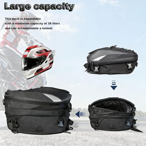 Motorcycle Tail Bag for Yamaha MT09 MT 09 Tracer 900 XSR900,Expandable Helmet Backpack,Large Capacity Rear Seat Luggage,Waterproof Dual Shoulder Travel Pack