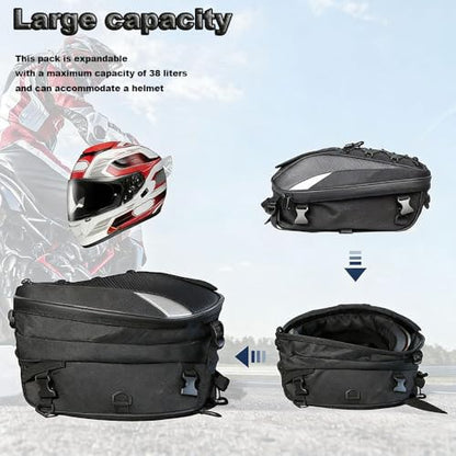 Motorcycle Tail Bag for Yamaha MT09 MT 09 Tracer 900 XSR900,Expandable Helmet Backpack,Large Capacity Rear Seat Luggage,Waterproof Dual Shoulder Travel Pack