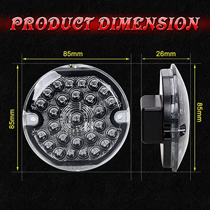 REALOVE 3-1/4 Inch Front Led Turn Signal 1157 Double Base Amber Lamp Compatible with aley Motorcycle Road Glide Road King Softail Ultra Classic Ultra Limited Electra Glide