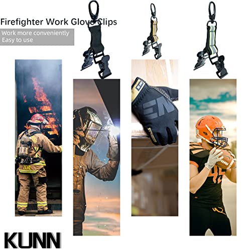KUNN Firefighter Glove Strap Safety Glove Holder Clips for Work with Alligator Clip - color: Black