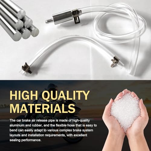 2PCS Brake Bleeder Hose, Motorcycle Hydraulic Brake System Bleeding Tools, One Way Check Valve Tube Bleeding Tool Kit for Motorcycle Clutch with 6 Nozzle Cap & Clamp