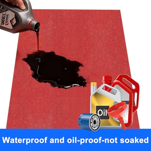 1 Pack Garage Floor Mat 88" x 204" - Oil Spill Mat for Under Car Driveway Oil Drip Pad, Highly Absorbent Maintenance Mat, Waterproof Backing, Leak Absorbent, Reusable, Washable, Protect Garage Floor