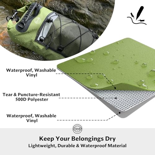 STOVER 5/10/25/30/40/55L Waterproof Dry Bag- Roll-Top Backpack w/Phone Case- Kayaking, Hiking, Camping, Boating- Men/Women - color: 30l Green (With Phone Case), size: 30L