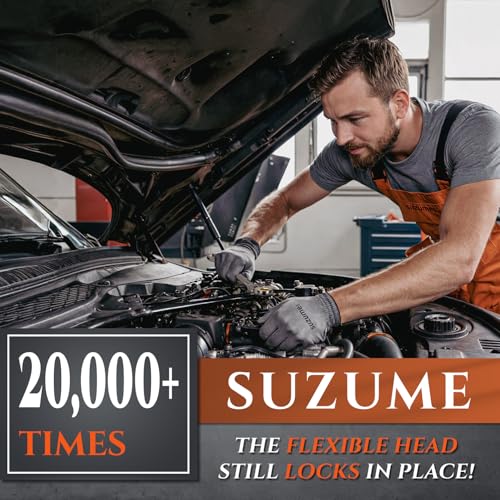 SUZUME 24-Piece Metric and SAE Flex Head Ratcheting Wrench Set 72 Teeth Cr-V Steel Ratcheting Wrench Set with 180° Flex Head Ratchet Wrenches Set For Auto,Machine Repair - size: 24-Piece, style: Metric and SAE