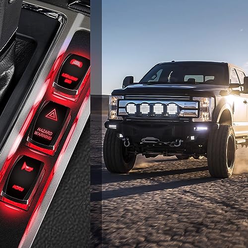 Nilight Hazard Warning Rocker Switch 5 Pin Laser On Off SPST switches 20A/12V 10A/24V Red LED Light Emergency w/Jumper Wires Set for Cars Trucks Boats ATVs UTVs RVs - size: HAZARD WARNING