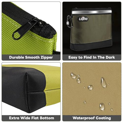 LETINE Small Zipper Bag Tool Pouches with Internal Pockets, 1680D Oxford Water Resistant, Multipurpose Stand-Up Zipper Pouch for Storage and Tool Organizers 3-Pack Small - size: 3 Pack Small